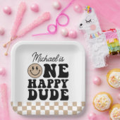 Een Happy Dude Paper Borden in Tan Papieren Bordje (Feest)