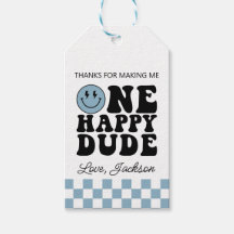 Een Happy Dude Verjaardag Favoriet Tags in Blauw