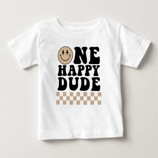 Een Happy Dude Verjaardag Shirt in Tan (Voorkant)