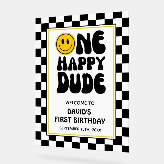 Een Happy Dude Verjaardag Welkom Acryl Teken Acryl Bord (Hoek)