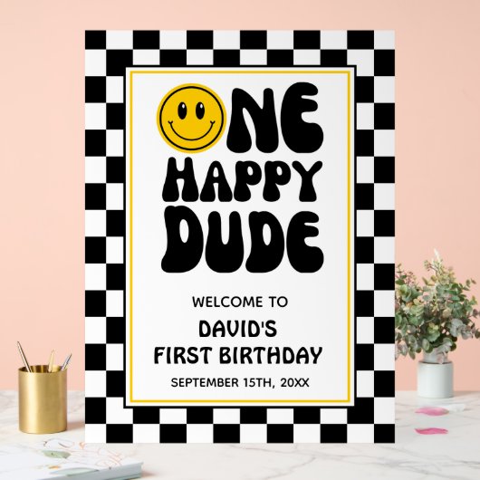 Een Happy Dude Verjaardag Welkom Acryl Teken Acryl Bord (Huwelijk)