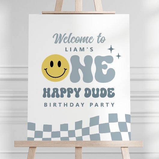 EEN Happy Dude Verjaardagsfeest Welkomstbord Poster