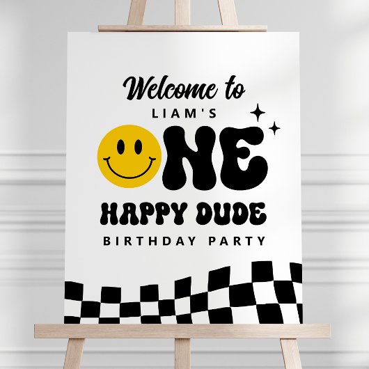 EEN Happy Dude Verjaardagsfeest Welkomstbord Poster