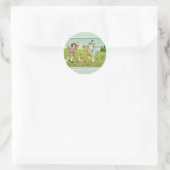 Een Happy Easter Light Green Round-Sticker Ronde Sticker (Tas)