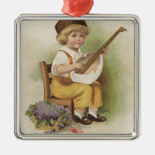 Een Happy EasterBoy met de Guitar van de Eieren Metalen Ornament