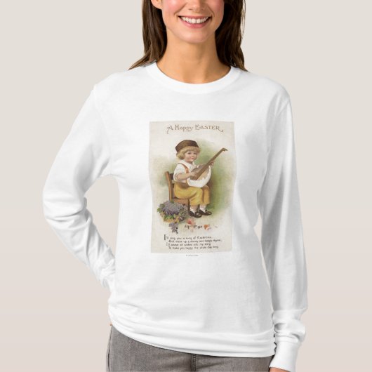 Een Happy EasterBoy met de Guitar van de Eieren T-shirt (Voorkant)