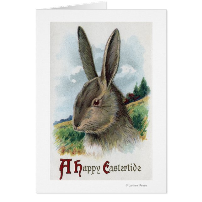 Een Happy EastertideGray Rabbit Scene (Voorkant)