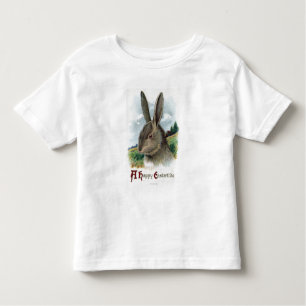 Een Happy EastertideGray Rabbit Scene Kinder Shirts
