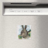 Een Happy EastertideGray Rabbit Scene Magneet (Insitu (Vaatwasser))