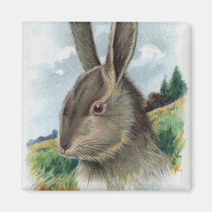 Een Happy EastertideGray Rabbit Scene Magneet
