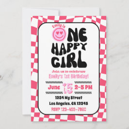 Een Happy Girl verjaardagsfeestje uitnodiging