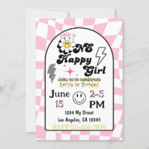Een Happy Girl verjaardagsuitnodiging
