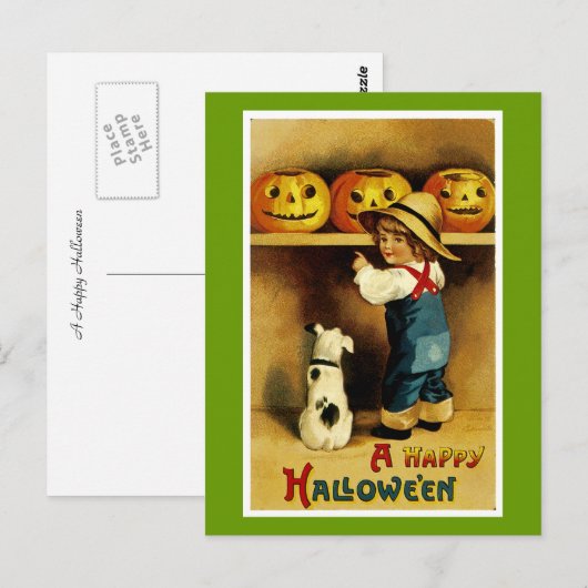Een Happy Halloween Briefkaart (Voorkant / Achterkant)