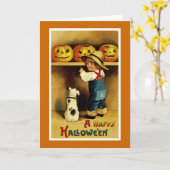Een Happy Halloween Kaart (Gele Bloem)