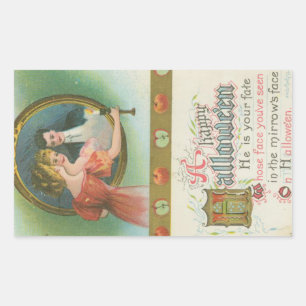 Een Happy Halloween Mirrow's Fate Vintage Rechthoekige Sticker