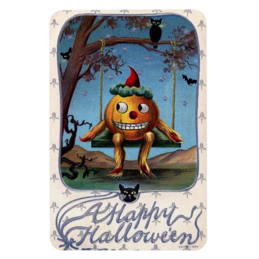 Een Happy Halloween-pompoen op Swing Magneet (Verticaal)