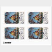 Een Happy Halloween-pompoen op Swing  Rechthoekige Sticker (Vel)