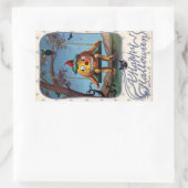 Een Happy Halloween-pompoen op Swing  Rechthoekige Sticker (Tas)