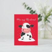 Een Happy Holstein-koe wil je een prettig kerstfee Briefkaart (Staand voorkant)
