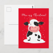 Een Happy Holstein-koe wil je een prettig kerstfee Briefkaart (Voorkant / Achterkant)