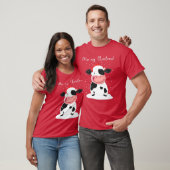 Een Happy Holstein-koe wil je een prettig kerstfee T-shirt (Unisex)