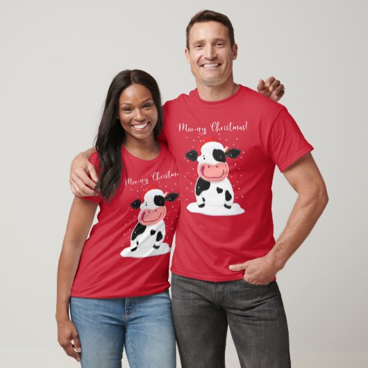 Een Happy Holstein-koe wil je een prettig kerstfee T-shirt (Unisex)