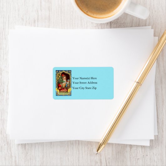 Een Happy Kerstmis  adresetiket Etiket (Insitu)