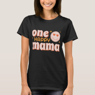 Eén Happy Mama Retro First Birthday Shirt