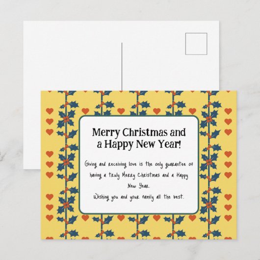 een Happy New year card geel v6/6 Briefkaart (Voorkant / Achterkant)