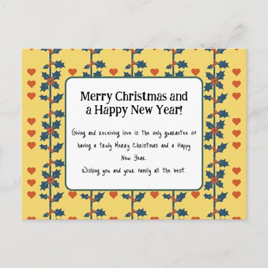 een Happy New year card geel v6/6 Briefkaart (Voorkant)