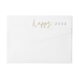 Een  Happy New Year Return-adreslabel
