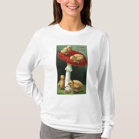 Een Happy Paaskip op Red Mushroom T-shirt (Voorkant)