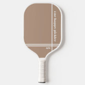 Een Happy Pickler Khaki Witte Initialen Grappig Pickleball Paddle (Achterkant)