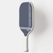Een Happy Pickler Luxe Grijs Wit Initialen Grappig Pickleball Paddle (Links)
