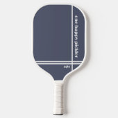 Een Happy Pickler Luxe Grijs Wit Initialen Grappig Pickleball Paddle (Achterkant)