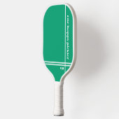 Een Happy Pickler Mint Groen Wit Initialen Grappig Pickleball Paddle (Links)