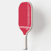 Een Happy Pickler Rood Wit Initialen Grappig Pickleball Paddle (Links)