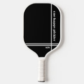Een Happy Pickler Zwart Wit Initialen Grappig Pickleball Paddle (Achterkant)