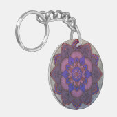 Een Happy Place Mandala Acryl Sleutelhanger (Voorkant Links)