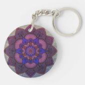 Een Happy Place Mandala Acryl Sleutelhanger (Achterkant)