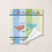 Een Happy Song kleurrijke handdoek met vogels zing (Wasdoekje)