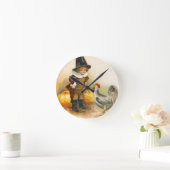 Een Happy Thanksgiving Pilgrim en Plymouth Rock Ronde Klok (Huis)
