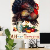 Een Happy Thanksgiving-Poster Poster (Thuiskantoor)
