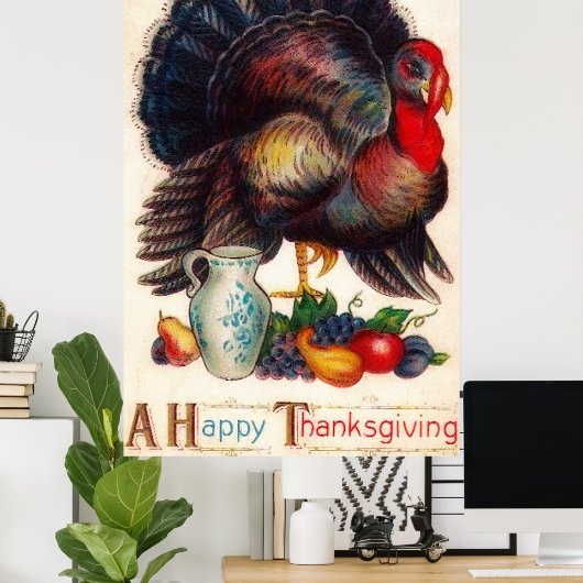 Een Happy Thanksgiving-Poster Poster (Thuiskantoor)
