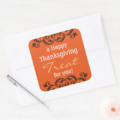 een Happy Thanksgiving Treat v2 Vierkante Sticker (Envelop)