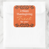 een Happy Thanksgiving Treat v2 Vierkante Sticker (Tas)
