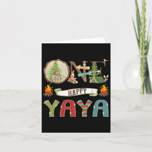 Een Happy Yaya Camper 1e Verjaardag Camping Beer Kaart