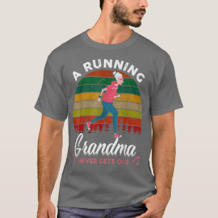 Een hardloopoma wordt nooit oud vintage hardloopst t-shirt
