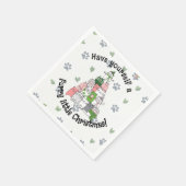 Een harig klein Kerstfeest Servet (Hoek)