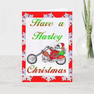 een harley kerstmis feestdagen kaart